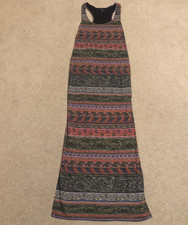 American Eagle Mixed Pattern Racerback Maxi Dress Women's Size Medium Y2K Boho
