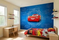 Disney Cars Fototapete Jungen Kinderzimmer Wandbild Blau 144X100 Zoll Rolle
