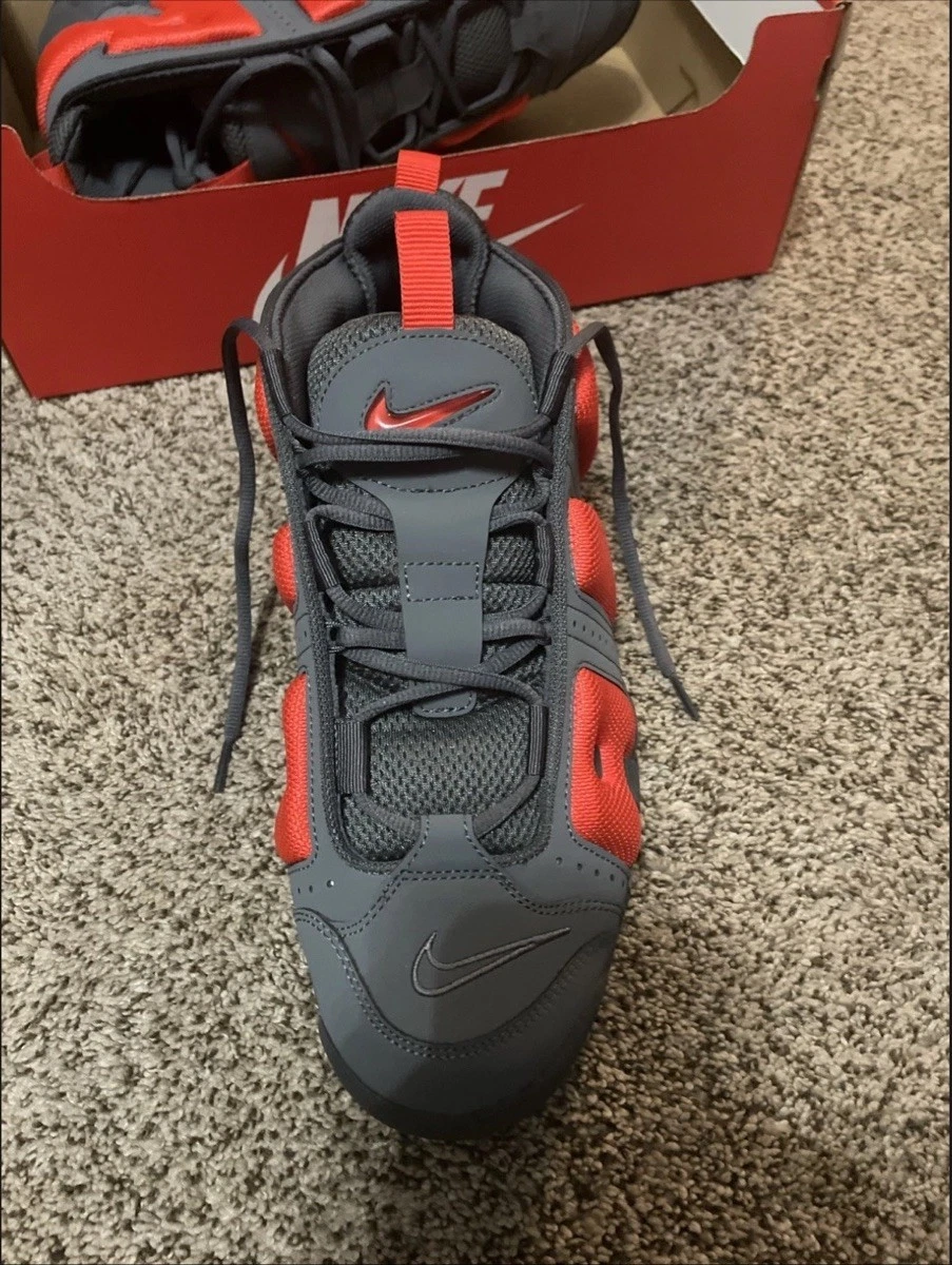 Nike Air More Uptempo Low Dark Grey Light Crimson for Sale