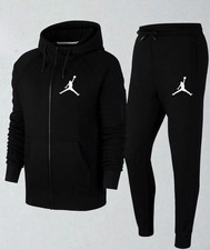 Men's Jordan Grey Tracksuit Set Zip Hoodie To Match Joggers Athletic Streetwear