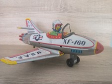 Vintage Rare USAF XF-160 "Mystery Action Plane" Tin Toy Japan Battery Operated