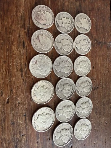 New ListingMercury and Roosevelt Dimes Silver Lot of 18 Circulated US 10C Coins