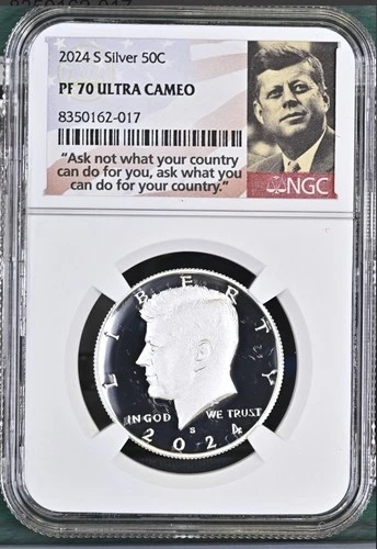2024-S Kennedy Half Dollar Silver PF70 UCAM NGC Portrait Label