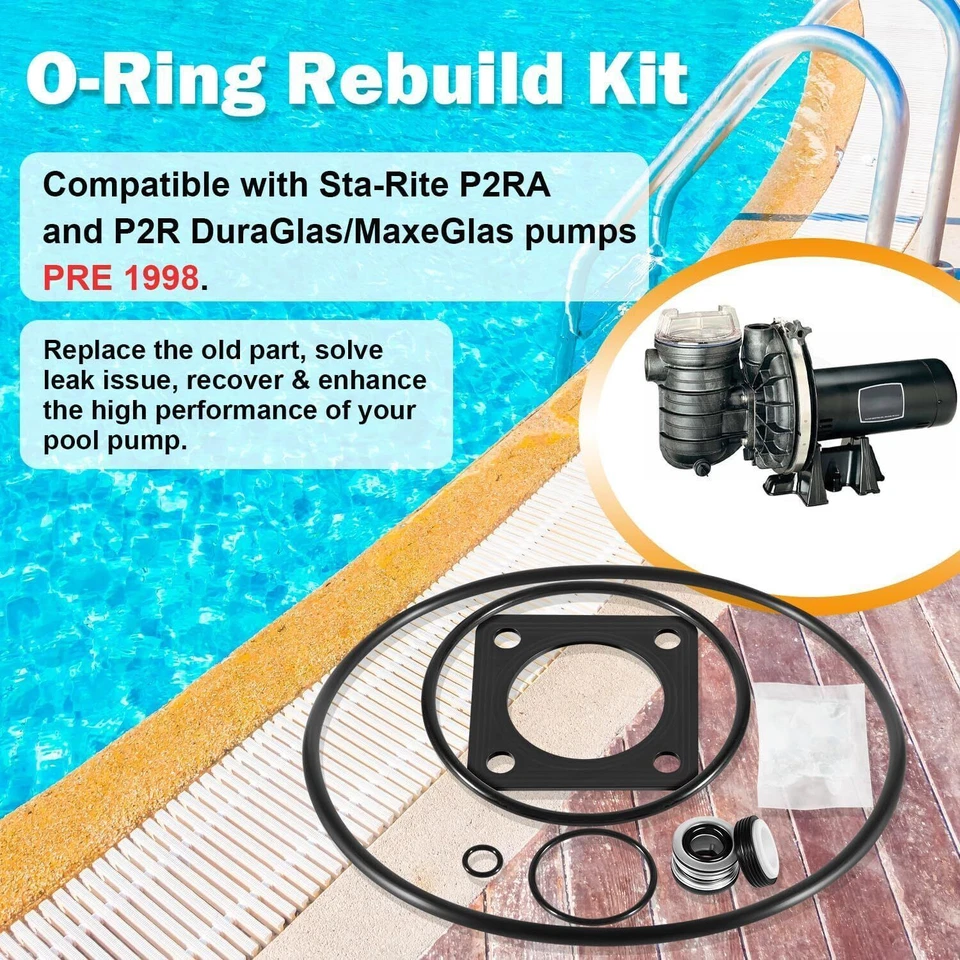 O-Ring Pump Repair Rebuild Kit for Sta-Rite P2RA P2R DuraGlas MaxeGlas PRE 1998 - Image 2 of 4