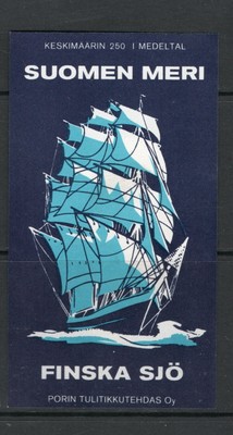 MATCHBOX ETIKETTEN FINNLAND - Segelschiff, Paketgröße, Porin - **
