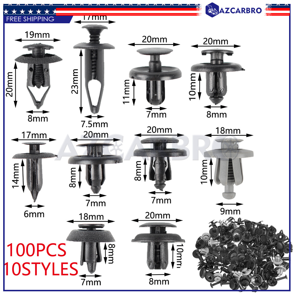 100X Rivets Bumper Fender Clips For Nissan Rogue Sentra Tsuru
