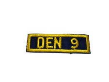 Vintage Cub Scout Den Number Patch Den 9 Embroidered BSA