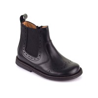 Froddo G3160061 Black Leather Chelsea Boots With Brogue Print Froddo G3160061 Black Leather Chelsea Boots With Brogue Print