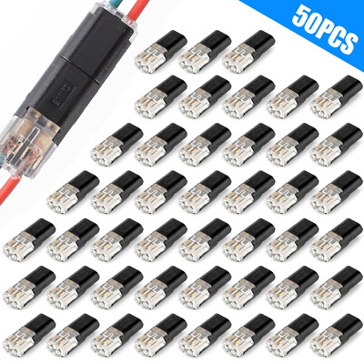 50PCS Double-Wire Plug-in Connector, Cable Clamp with Locking Buckle, AWG 18-22