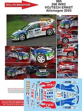 DECALS 1/43 REF 0985 PEUGEOT 206 VOJTECH RALLYE GERMANY 2005 WRC RALLY