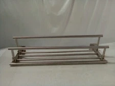 Bathroom Lavatory Double Towel Rack with Towel Shelf, 24" x 9"