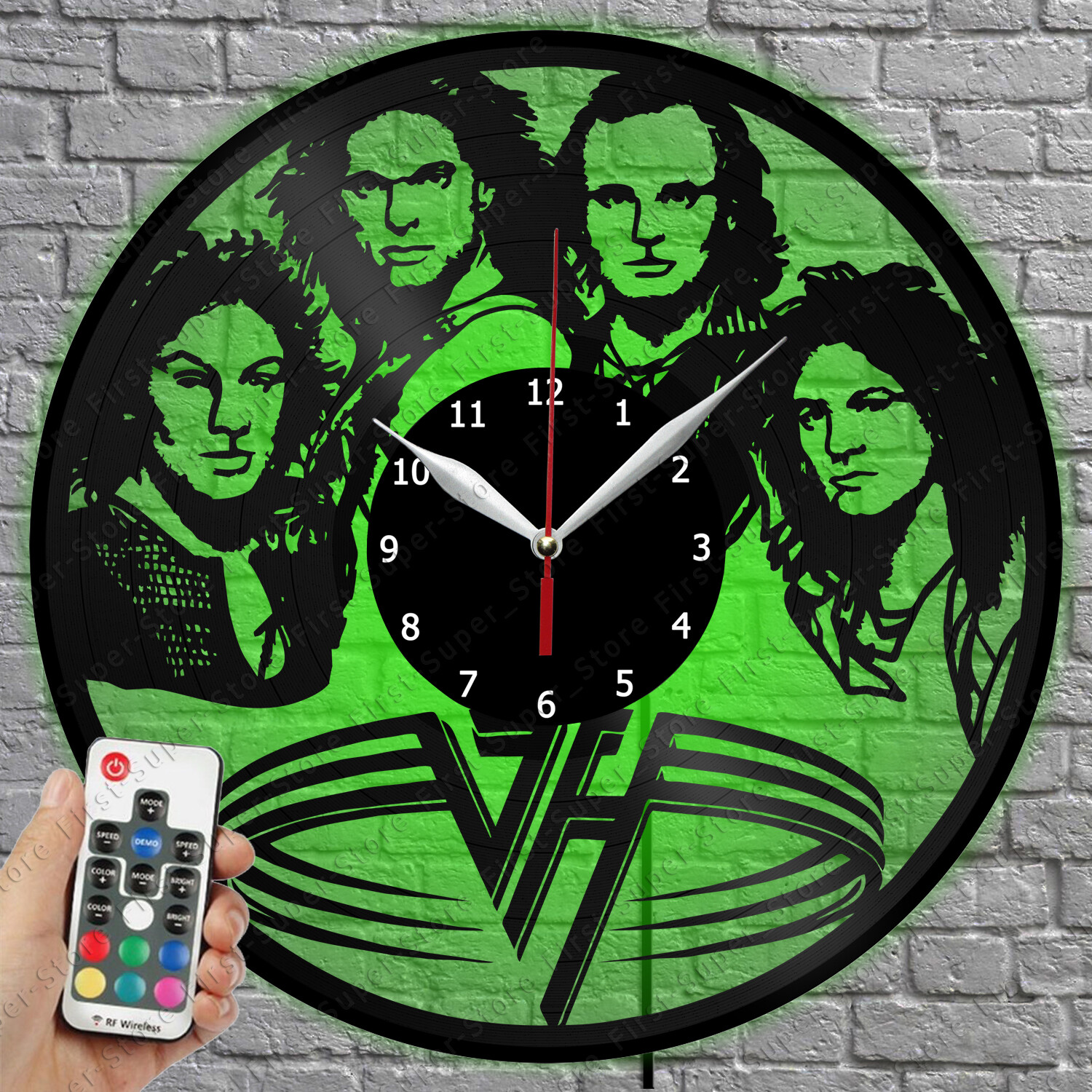 Vintage Van Halen LED Vinyl Record Wall Clock with Light 1391