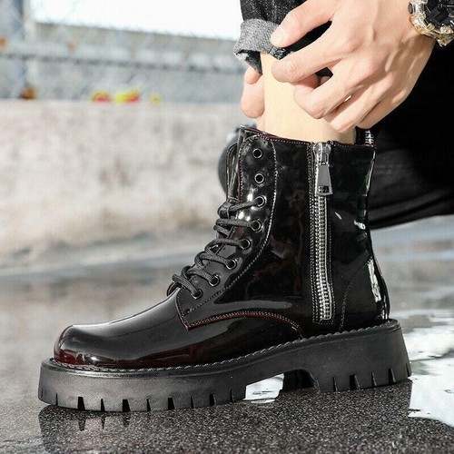 leather ankle boots round toe