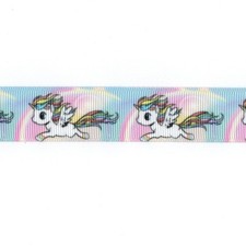 Rainbow Unicorn Pink 7/8" Grosgrain Ribbon 1, 3, 5, 10 yards HAIRBOW US SELLER
