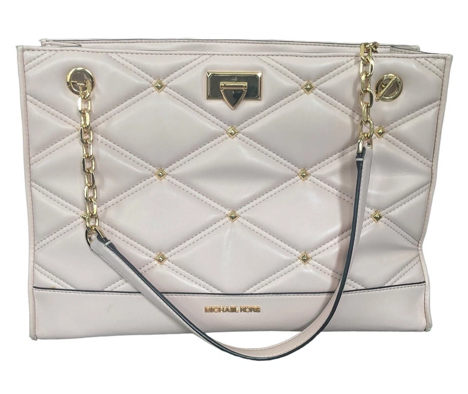 Bolso de hombro grande MICHAEL KORS Serena rubor oro rosa herrajes con billetera Foto 2 de 4