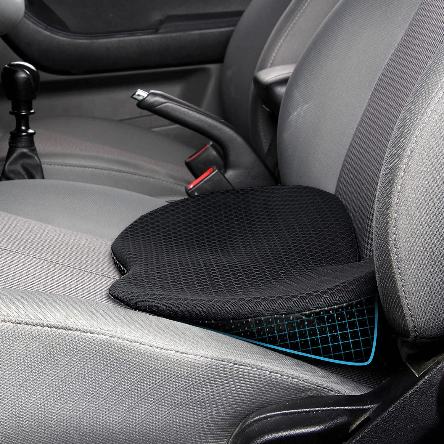 Car Seat Cushion - Memory Foam Car Seat Pad - Sciatica & Lower Back Pain Relief