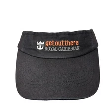 Get Out There Royal Caribbean Strapback Sun Visor Hat Black OS Embroidered Logo