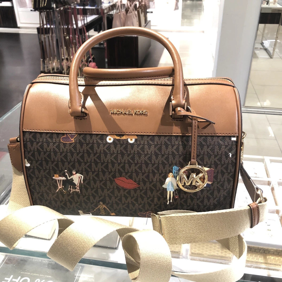 Michael+Kors+Women%27s+Jet+Set+Travel+Large+Messenger+Bag+-+Brown+Pvc+2019  for sale online