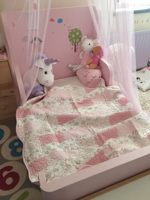 Pink Print Patchwork Quilt Baby Bed Coverlet/Blanket Play Mat/Rug Laura Ashely