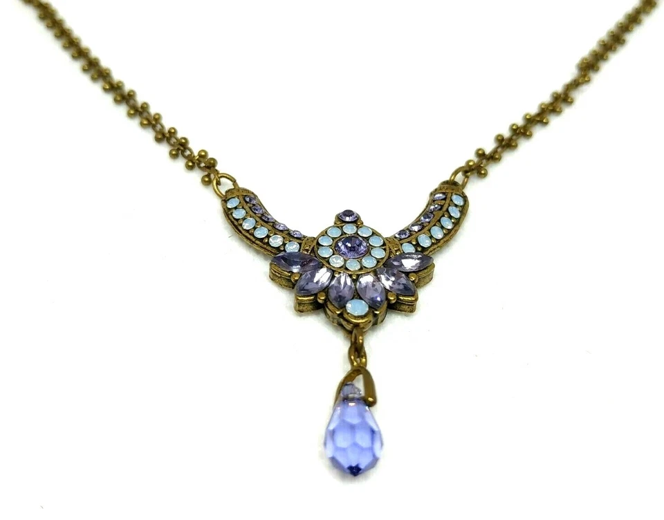 Precioso collar suave Michal Negrin cristal púrpura hermoso. Foto 4 de 4