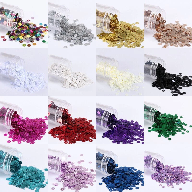 Flat Round Loose Metallic Shiny Sequins Clothes Dress Sewing Craft Wedding 2-6mm - Image 2 of 4
