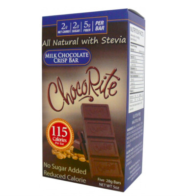 Keto chocolate: 5 ChocoRite Milk Chocolate Crisp Bars low carb (2 carbs)