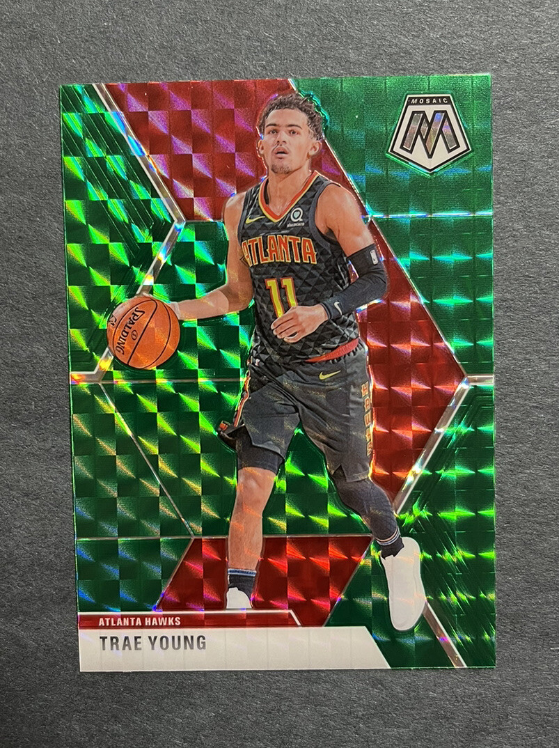 2019-20 Mosaic Trae Young Card #182 Green Prizm Atlanta Hawks