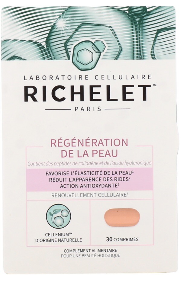 Complément alimentaire Richelet régénération de la peau 30 capsules soin visage anti-rides