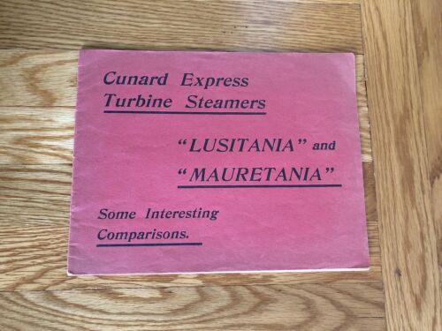 RMS Lusitania & Mauretania Comparison Brochure / Cunard - Picture 1 of 8