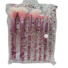 7 PCS Makeup Brushes Set, For multitude of Cosmetics, pink glitter design