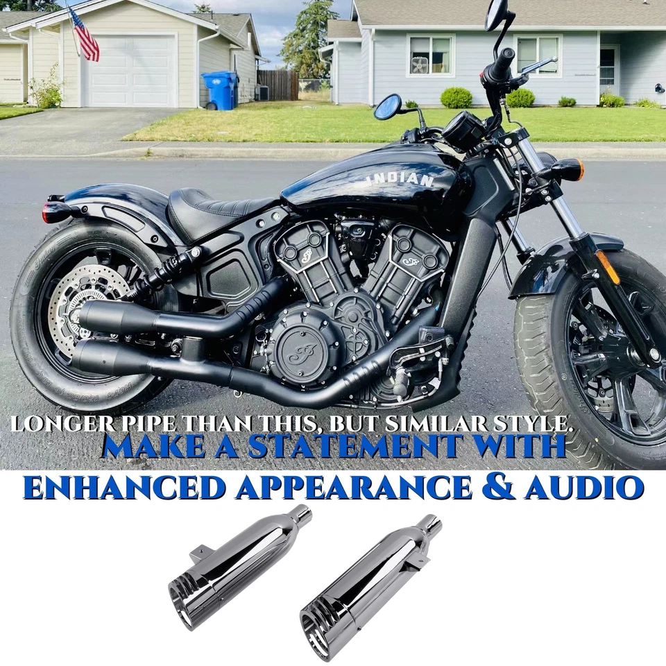 Tubos gorditos de 4,0"" para escape Indian Scout mejora estruendosa Foto 4 de 4