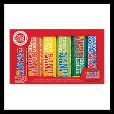 Tonys Chocolonely 6 Individual Bars Rainbow Tasting Chocolate Bar Pack 10.16 OZ