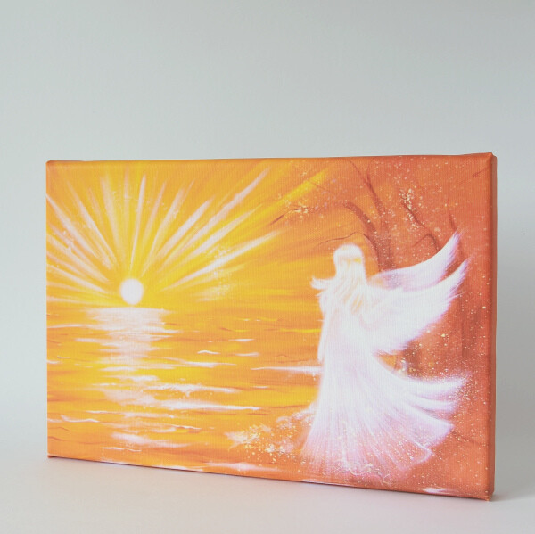 Engel Bild Sonnenuntergang ❤️ Bilder fürs Schlafzimmer ❤️ "Vom Licht berührt"