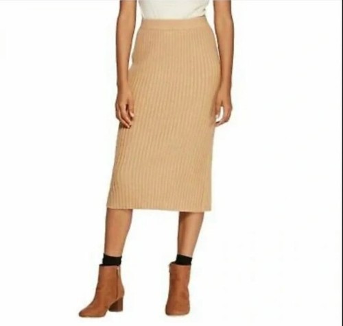 A New Day Womens Tan Ribbed Sweater 