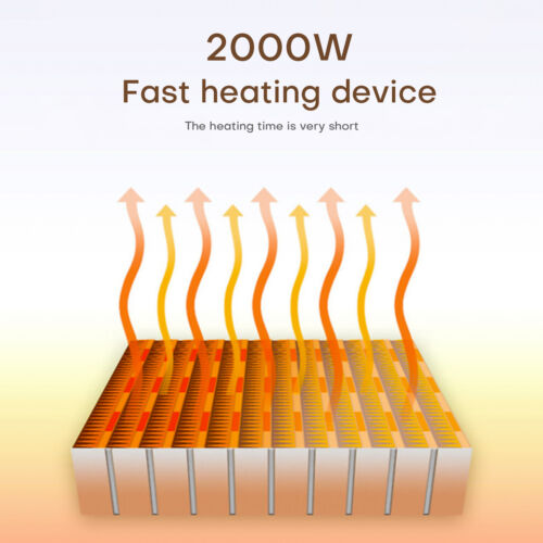 2000W Powerful Electric Space Heater Portable Heater Fan 3s Fast Heat w/ Remote - Picture 2 of 10