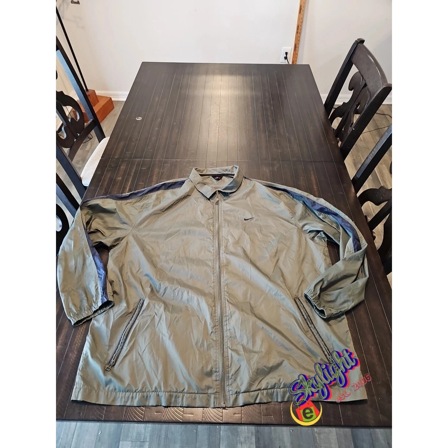 Nike Mens Olive Green Vintage Y2k Windbreaker Light Jacket Size X Large