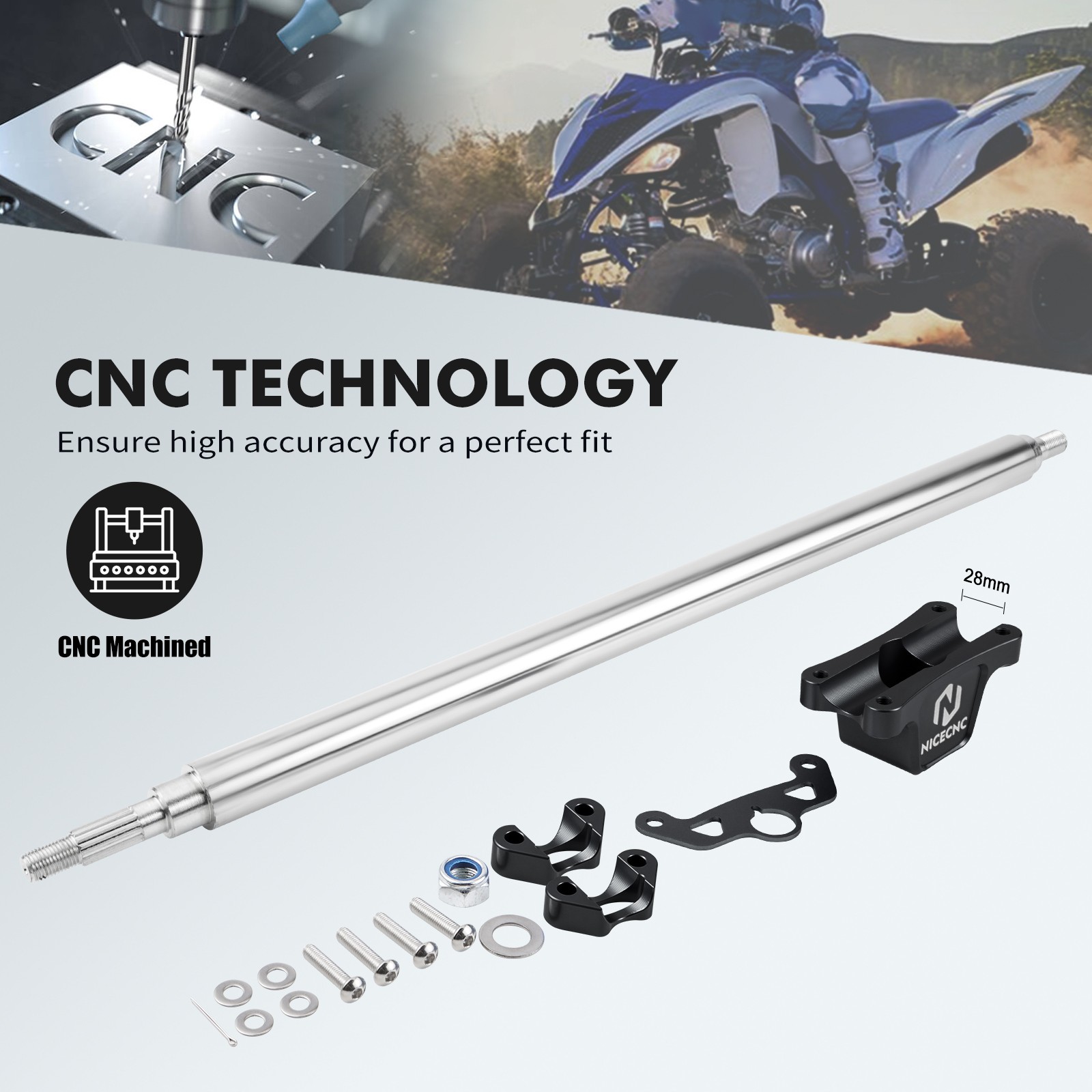 NiceCNC Steering Stem Shaft For Yamaha Raptor 700 700R 2013-2023 1PE-F3813-00-00