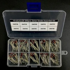 200pcs/Box 8.2V~22V/1W 10*20 Values 1W Zener diode Assorted Kit 1N4738~1N4748 J
