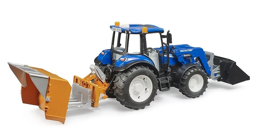 BRUDER - NEW HOLLAND T5.120 con caricatore e cassone ribaltabile con forche -... - Immagine 4 di 4