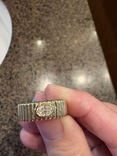 18K Gold Layered 0.50 Ct Moissanite Band Ring