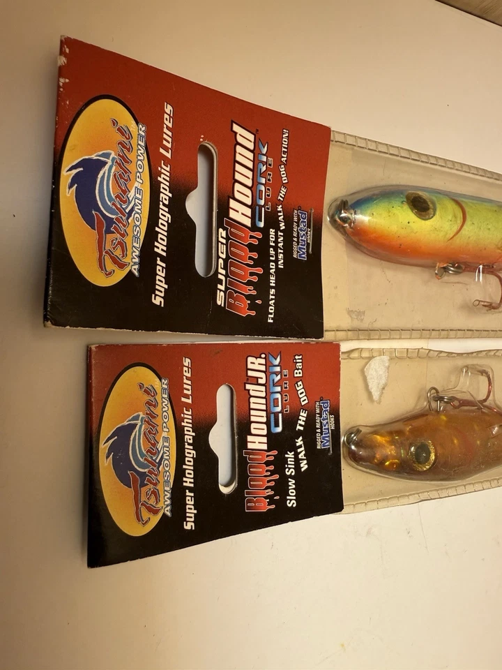 Lote de 2 Señuelos Tsunami Bloodhound - Corcho Super y Junior, Holográficos, Nuevos en Paquete Foto 3 de 4