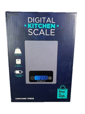 Electronic Kitchen Scale Digital (22lb / 10kg) Gray Black High Precision NIB