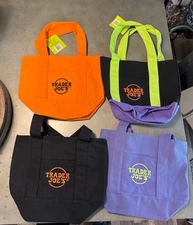 Trader Joe's Mini Canvas Tote Bags Halloween Fall Limited Edition Set of 4 NWT