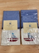 Pottery Barn Kids Sail Away Boats Pole Pocket Valance 18"L x 44"W NIP Set Of 2