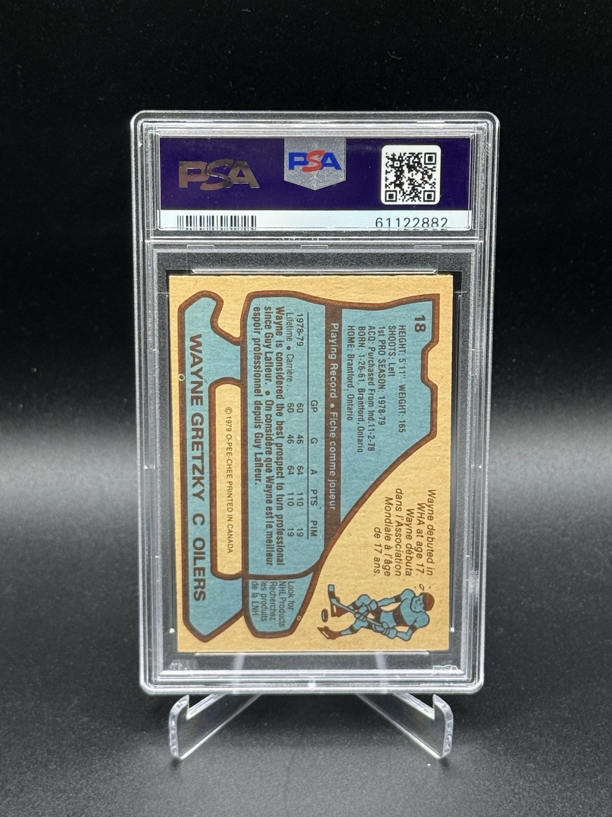 1979 O-Pee-Chee Wayne Gretzky #18 PSA 6 view 2