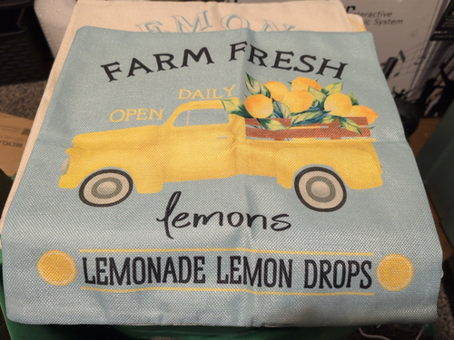 Farm Fresh Lemons Throw Pillow Case Cover Summer Farmhouse Decor 15.75" x 15.75"