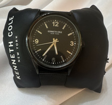 Kenneth Cole New York Quartz Analog Wristwatch Black Dial 40mm Black Mesh