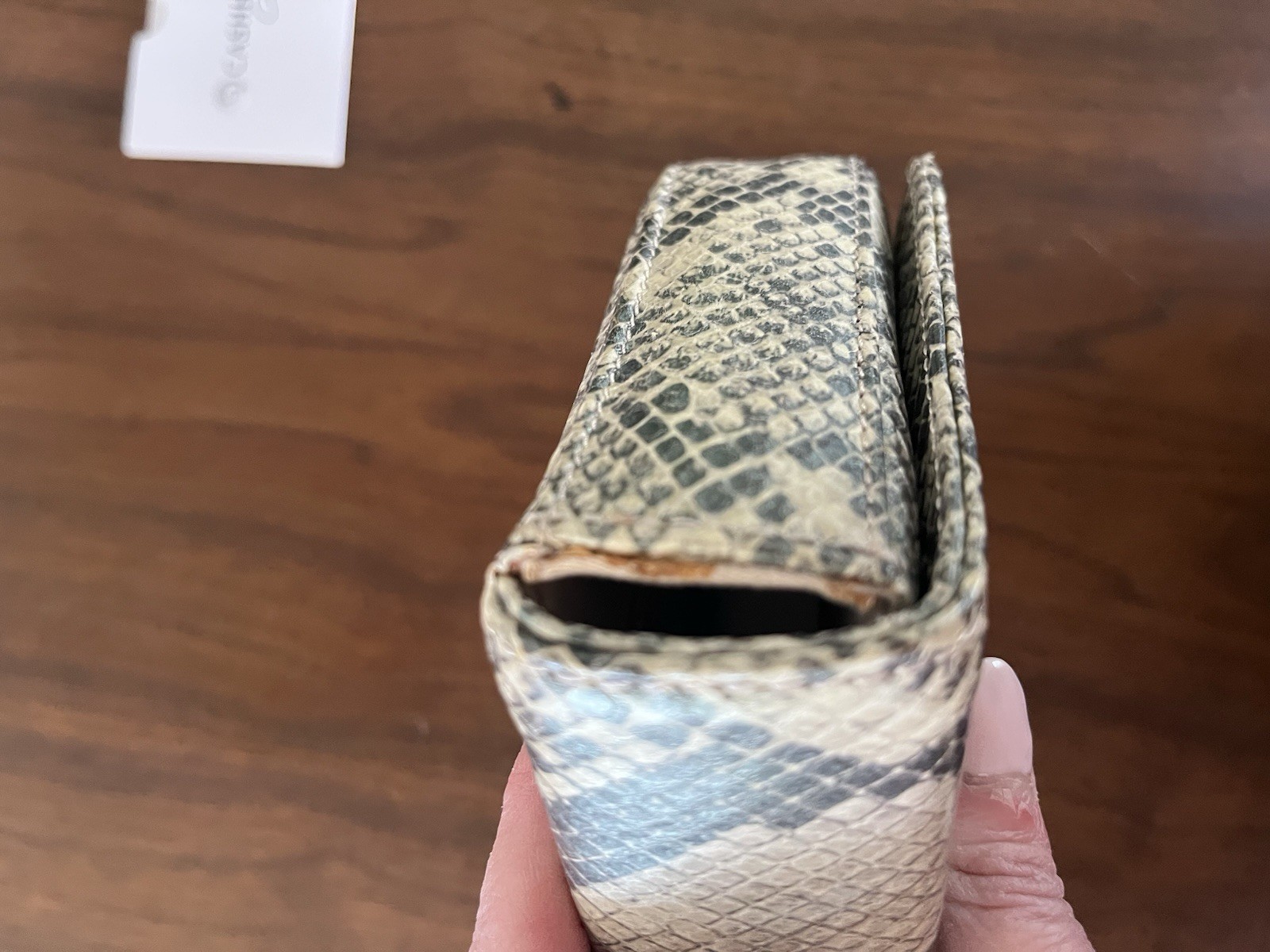 Authentic CASHHIMI Black and White Python Embosse… - image 8