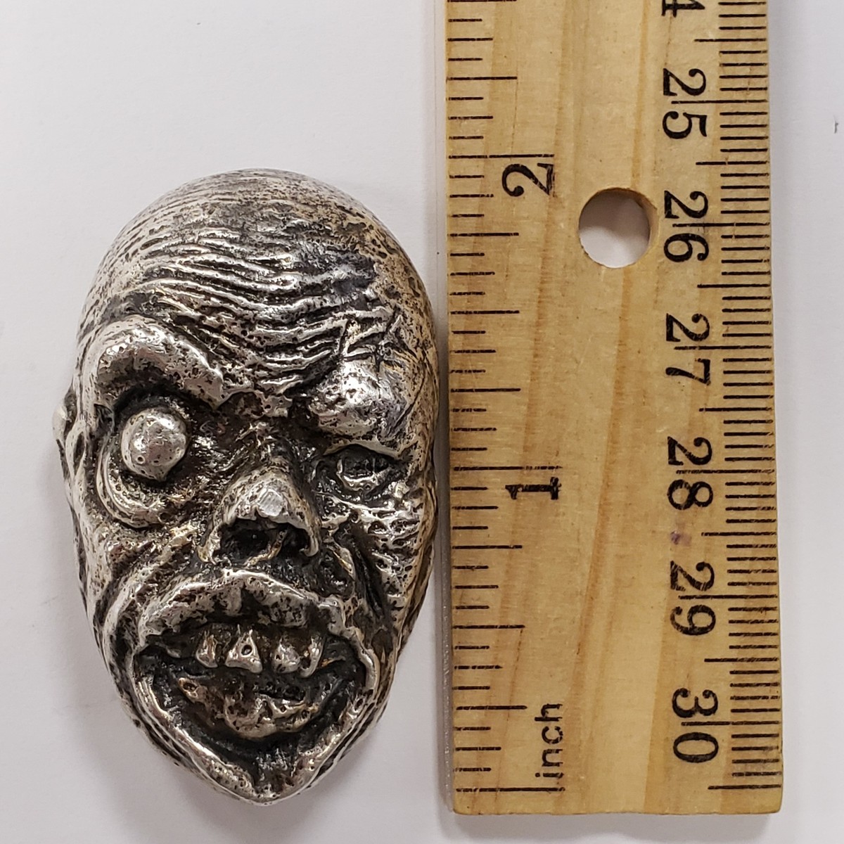5 oz .999 Silver - Hand Poured Zombie Face - MK Barz 004/500 - SKU