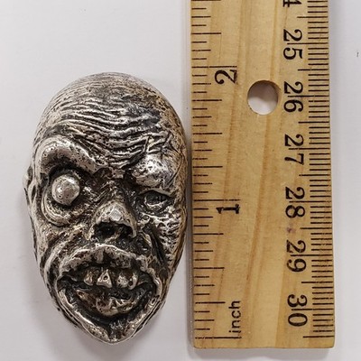 5 oz .999 Silver - Hand Poured Zombie Face - MK Barz 004/500 - SKU